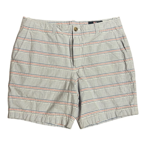 Vineyard Vines Blue and Red Flat Front Island Shorts Size 33 - Picture 1 of 5
